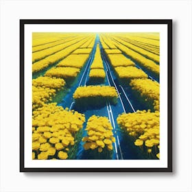 Field Of Yellow Flowers 36 Art Print