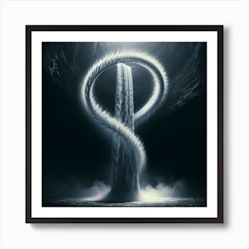 Waterfall In The Dark Art Print