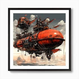 Steampunk Ship Art Print