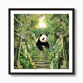 Panda Bear In The Jungle 3 Art Print