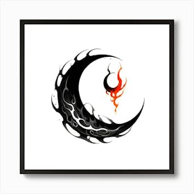 Moon And Flames Art Print