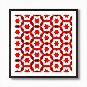 Pattern Red White Texture Seamless Art Print