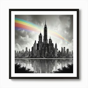 Rainbow Over New York City Art Print