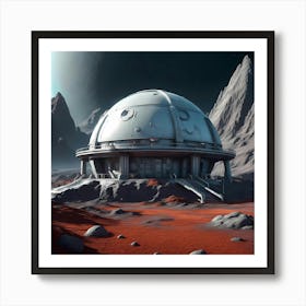 Lunar outpost beyond the galaxy Art Print