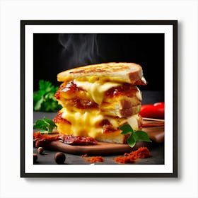 Grilled Cheese Sandwich On A Plate 1 Art Print