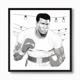 Muhammed Ali Coloring Page Art Print