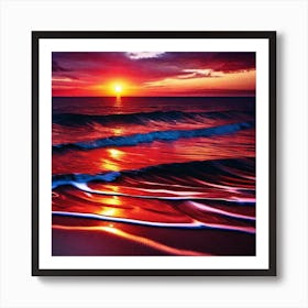 Sunset On The Beach 612 Art Print