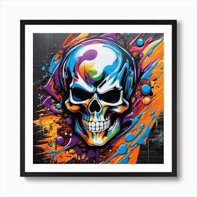 Colorful Skull 3 Art Print