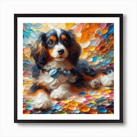 Dog With A Bow Art Print