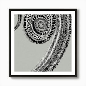 Black And White Ornament In The Form Of A Straight (1) Art Print