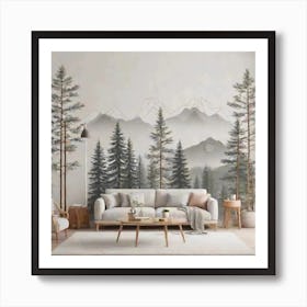 Mountain Landscape Wall Mural Art Print