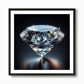 Diamond On Black Background 1 Art Print