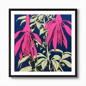 Fuchsia 1 Pop Art Illustration Square Art Print