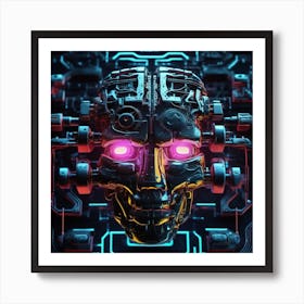 Futuristic Robot Head 4 Art Print