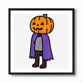 Jack O Lantern Pumpkin Cute Halloween Kawaii Costume Art Print