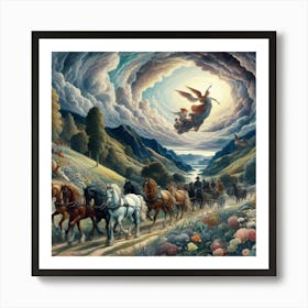 Angels On Horseback Art Print