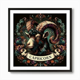 Capricorn Zodiac Sign, Earth Element, The Goat  Art Print