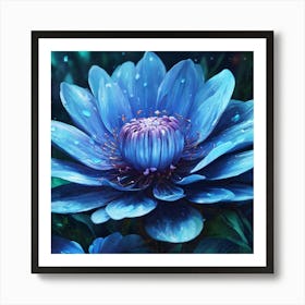 Blue Lotus Flower Art Print