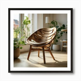 Ergonomic Wooden Chair Art Print