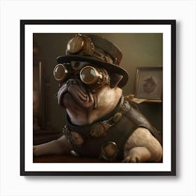 Steampunk Pug 1 Art Print