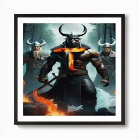 Black Viking Art Print