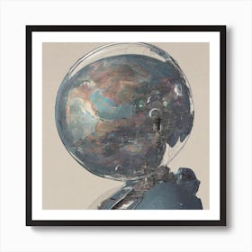 Futuristic Man In Space Poster