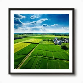 Green Farm Nature Field Landscape Countryside Agriculture Grass Gold Grow Japan Air Plan (10) Art Print