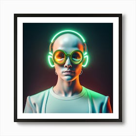 Man With Headphones 23 Art Print