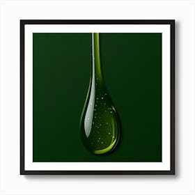 Drop Of Oil On Green Background Poster