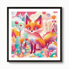 Fox In The Forest 5 Art Print