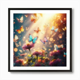 Butterflies In The Garden 2 Art Print