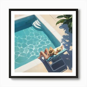 Day At The Pool paintings art print Art Print