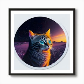 Cat Colored Sky (77) Art Print