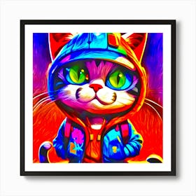 Street Art Kitty Art Print