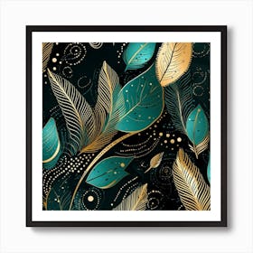 Gold Feathers Art Print