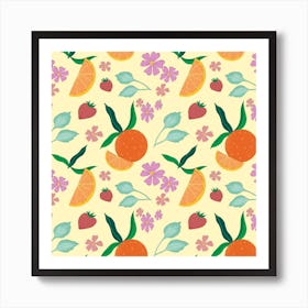 Oranges And Strawberries Mellow Yellow Art Print