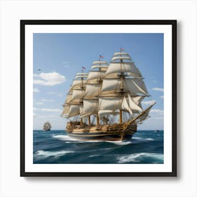 Sailing Ship In The Ocean Poster