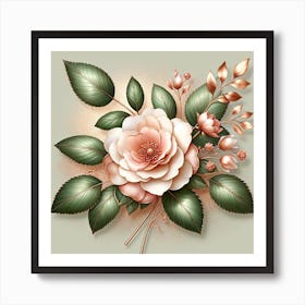 Roses And Leaves Art Print