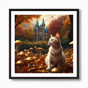 Cat In The Forest Art Print