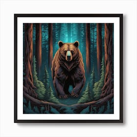 Bear In The Forest 11 Art Print