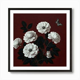 White Peonies 1 Art Print