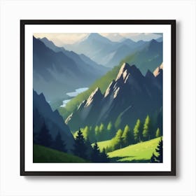 Landscape Mountains Art Print