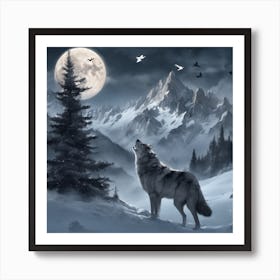 Howling Wolf Art Print