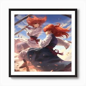 Samurai Swordsmen Anime Art Print