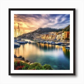 Sunset At The Marina Art Print