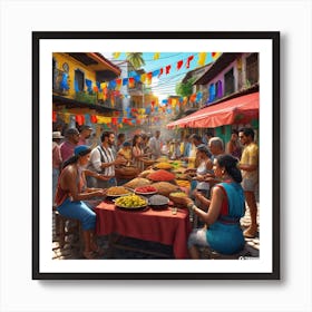 Colombian Festivities Ultra Hd Realistic Vivid Colors Highly Detailed Uhd Drawing Pen And Ink (4) Art Print