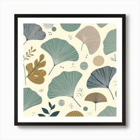 Scandinavian style, Tropical leaves of ginkgo biloba Art Print