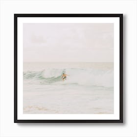 Waves At Sunset Square Art Print