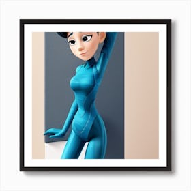 Girl In Blue Art Print