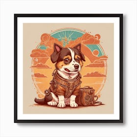 Steampunk Dog 2 Art Print